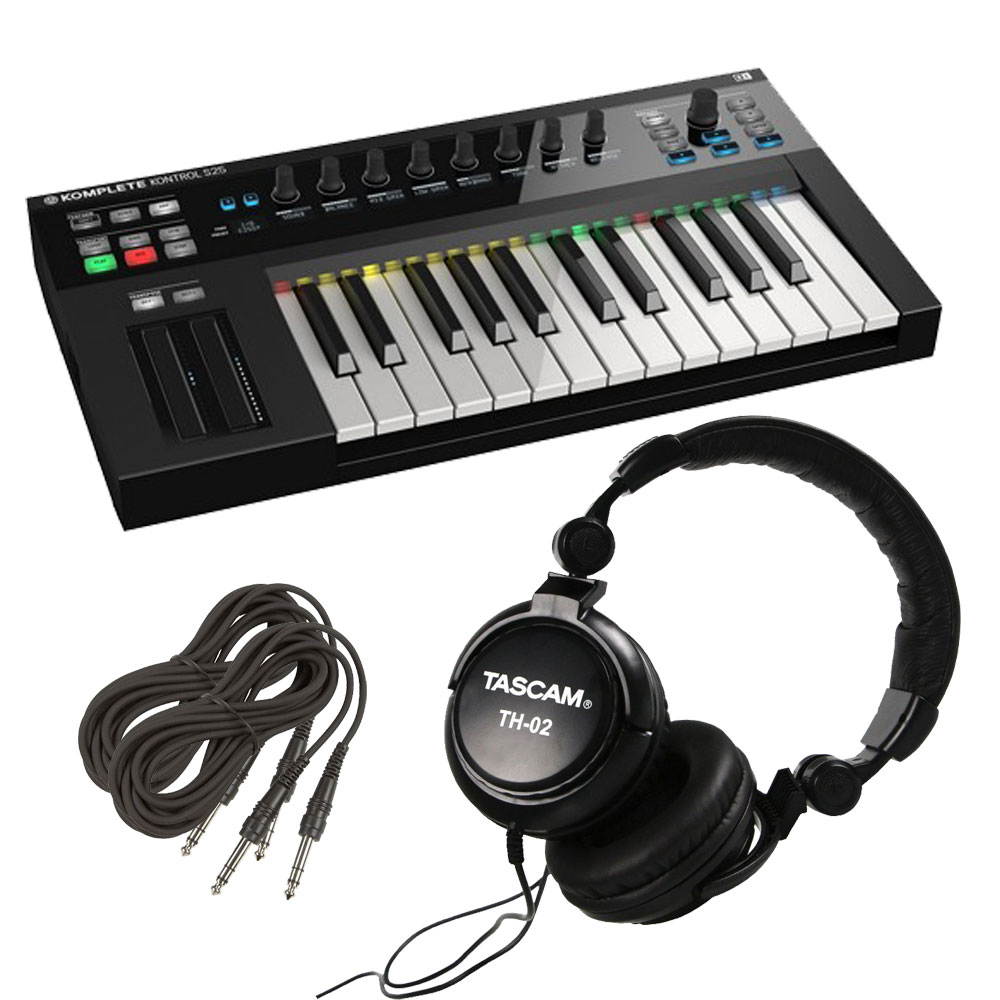 Native Instruments Komplete Kontrol S25 Controller Keyboard. W/ Free Tasmcam TH02 and 2 TRS Cables.
