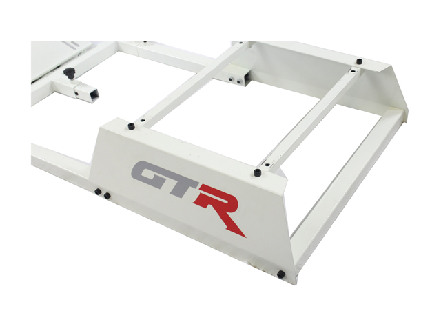GTR Simulator GTAF-WHT-S105LBK - GTA-F Model (White) Triple or Single Monitor Stand with Black Adjustable Leatherette Seat, Racing Simulator Cockpit Gaming Chair Single Monitor Stand