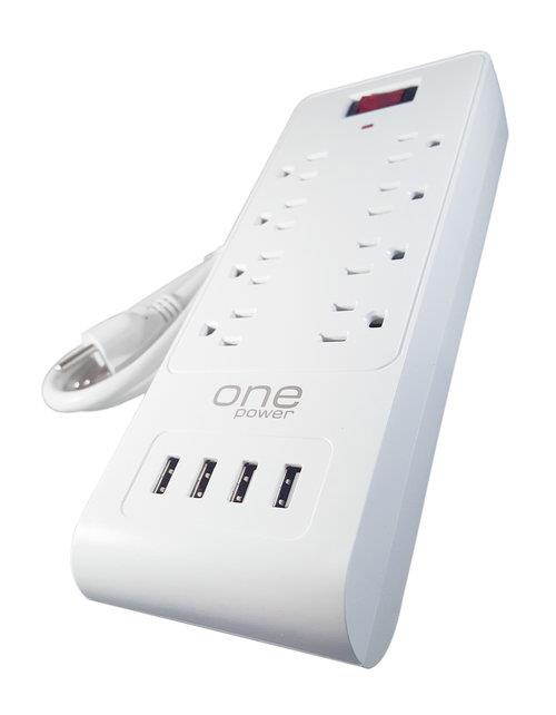 8 Outlet Quad USB Power Block Surge Protector