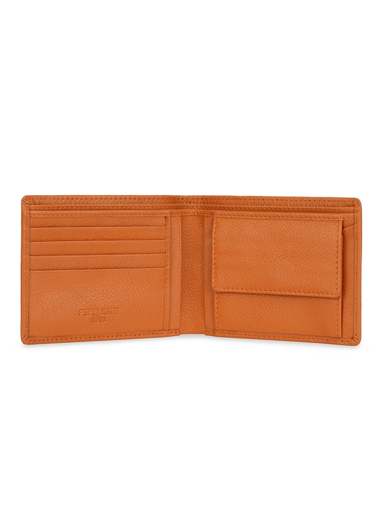 PERQUISITE Brown Casual Leather Bi-Fold Wallet for men