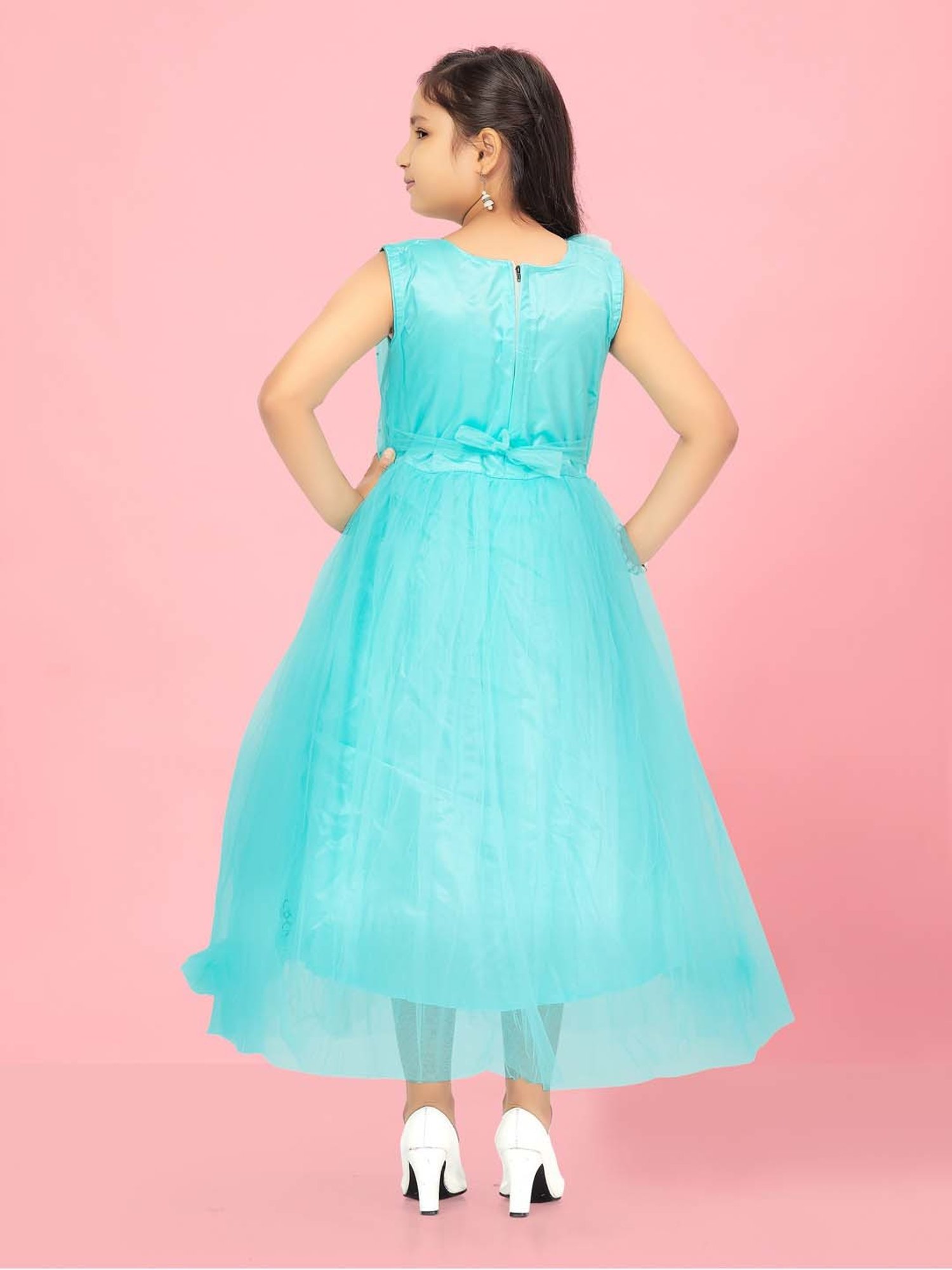 Aarika Kids Blue Applique Gown