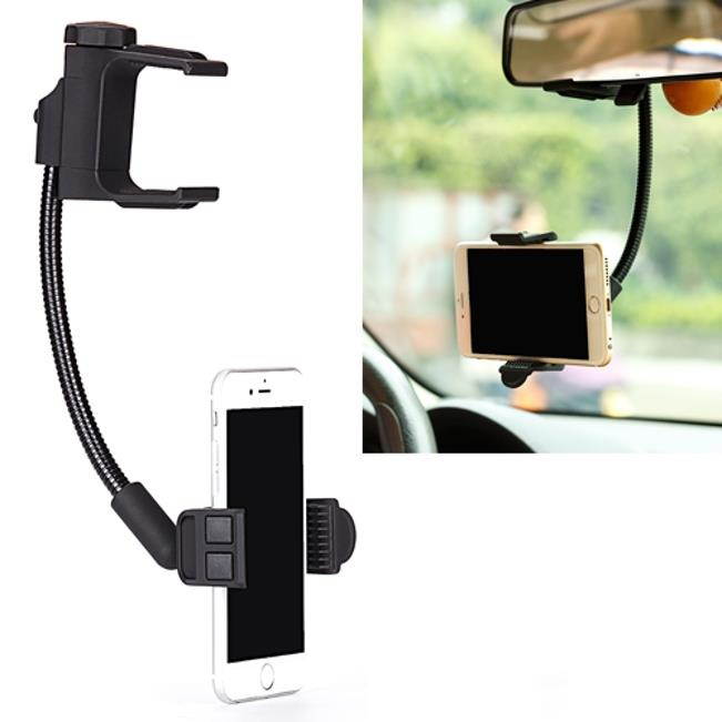 Premium Rear View Mirror Car Mount Holder Stand Cradle Dock Strong Gooseneck Swivel L6G for iPhone 5 5C 5S 6 Plus 6S Plus 7 Plus 8 PLUS SE X, Ipod Touch 1st Gen 2nd Gen 3rd Gen 4th Gen 5