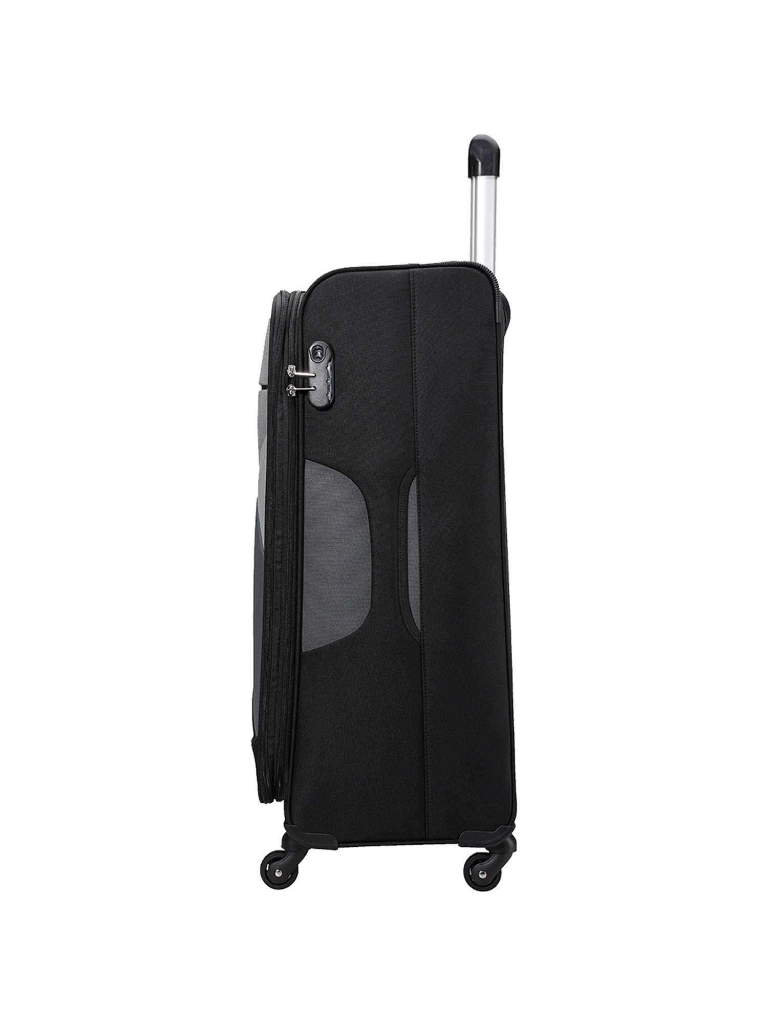 Carriall Black 4 Wheel Large Soft Cabin Trolley Set of 3 - 78 cm