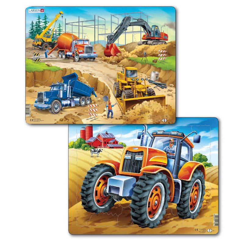 Larsen Puzzles Construction Kids Puzzle Set - 2pk
