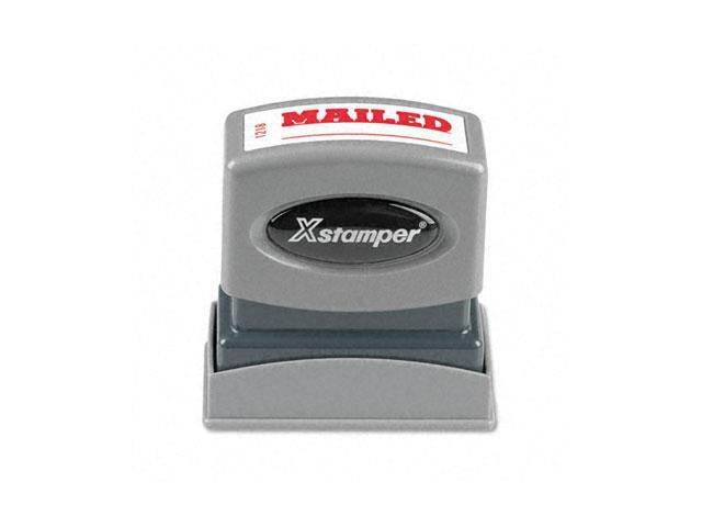 Xstamper ECO-GREEN 1218 Title Message Stamp, MAILED, Pre-Inked/Re-Inkable, Red