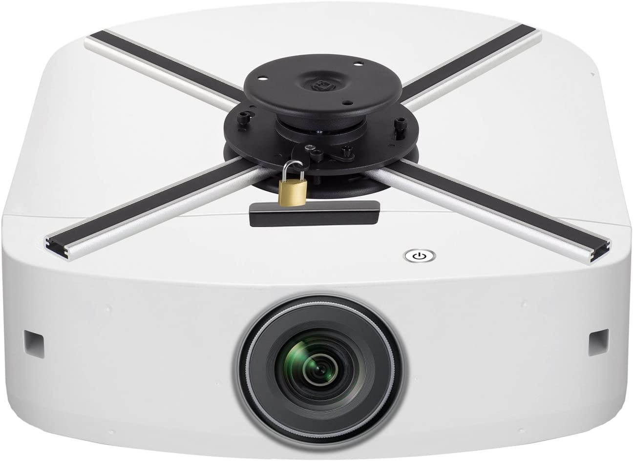 Mount-It! Flush Ceiling Projector Mount with Security Lock, Universal Fit, Low-Profile & Anti-Theft Lockable Bracket with Full Motion Adjustment, 44 Lbs Capacity (MI-609)