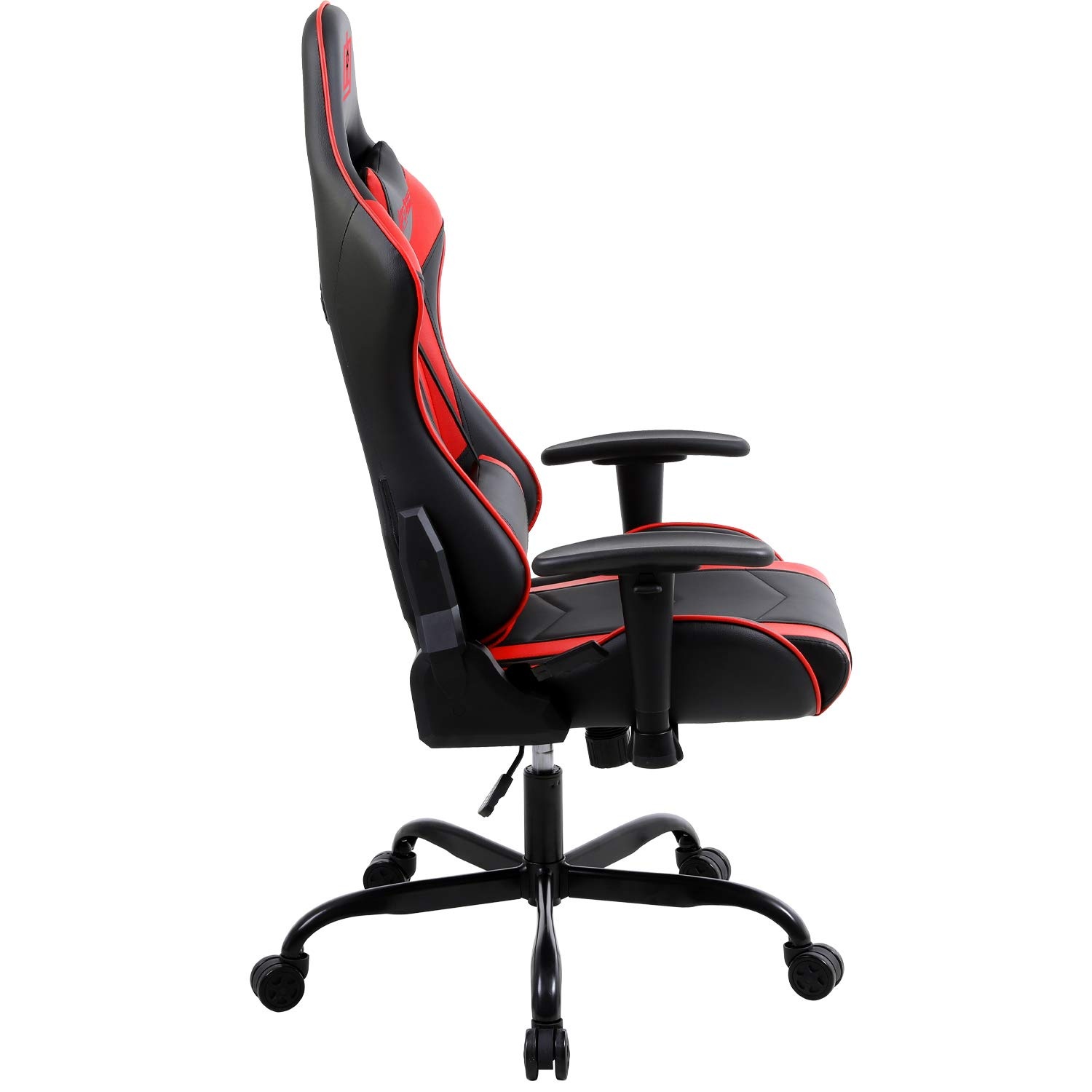 DGCH02 Red Ergonomic Foam Gaming Computer Chair with Adjustable Head and Lumbar Support, Hydraulic Seat Adjustment, Adjustable Armrests, 360-Degree Spin, Rolling Caster Wheels