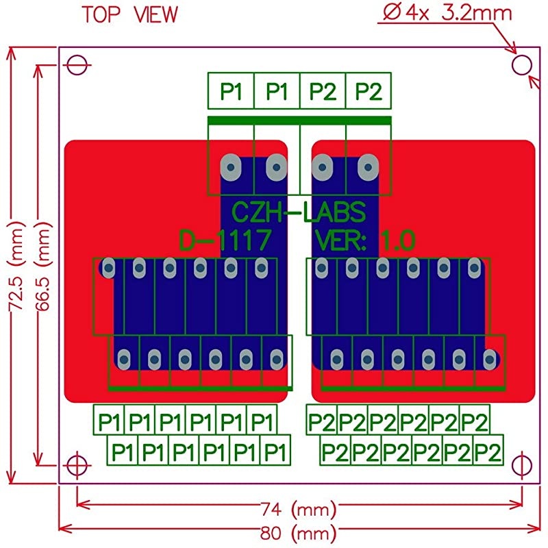 DIN Rail Mount 12 Position Power Distribution Module.