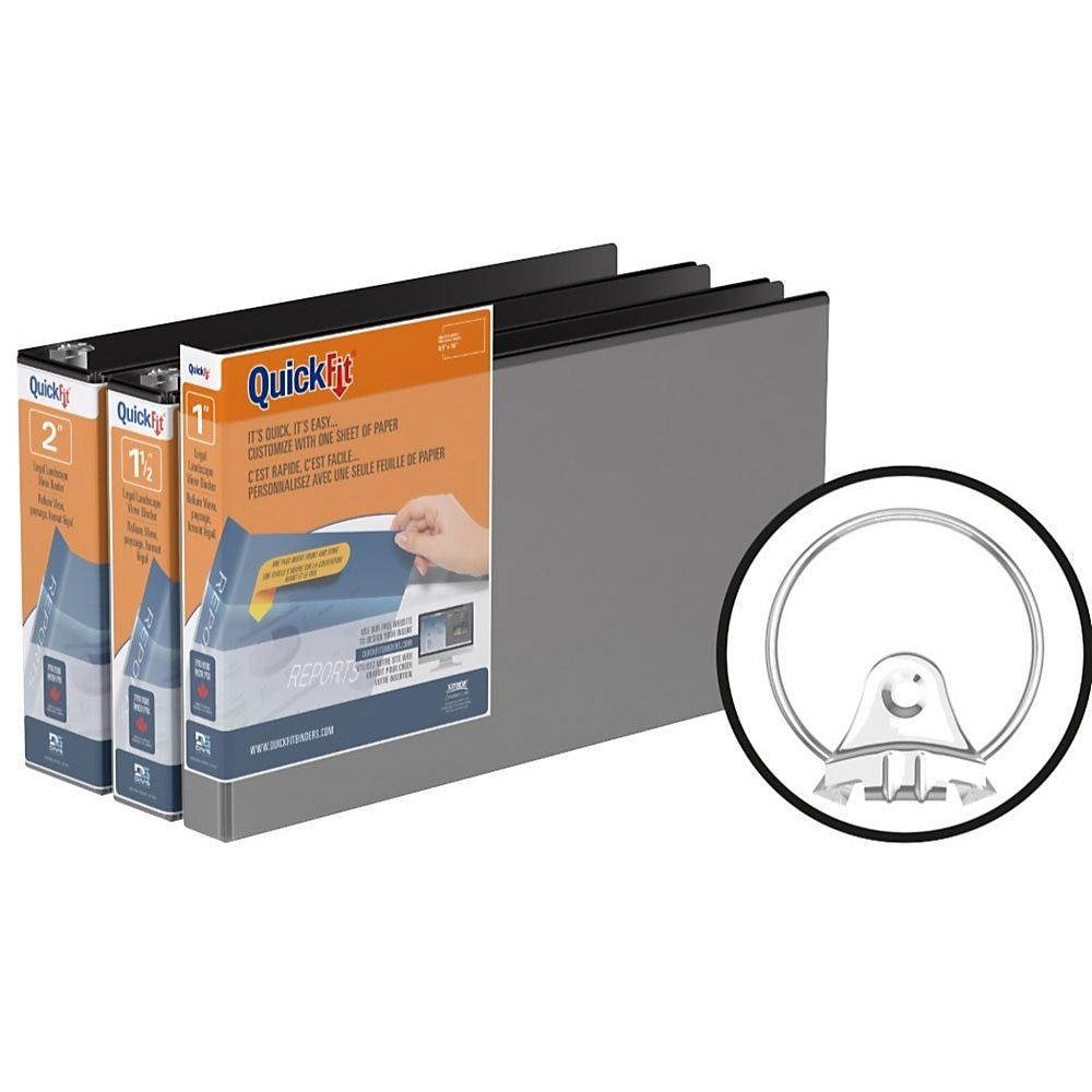 Stride Legal-Size Binders Round Ring 1" Cap 8-1/2"x14" Black 95011L