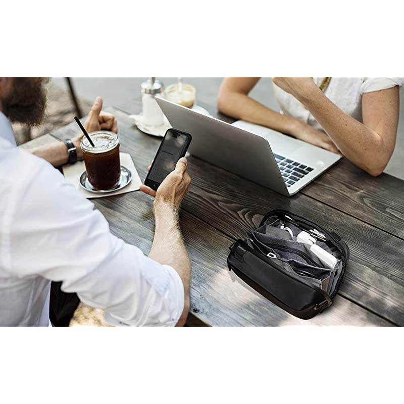 Tech Pouch Organizer Portable Electronics Travel Organizer with 3 Detachable Straps Tech Bag for Travelling