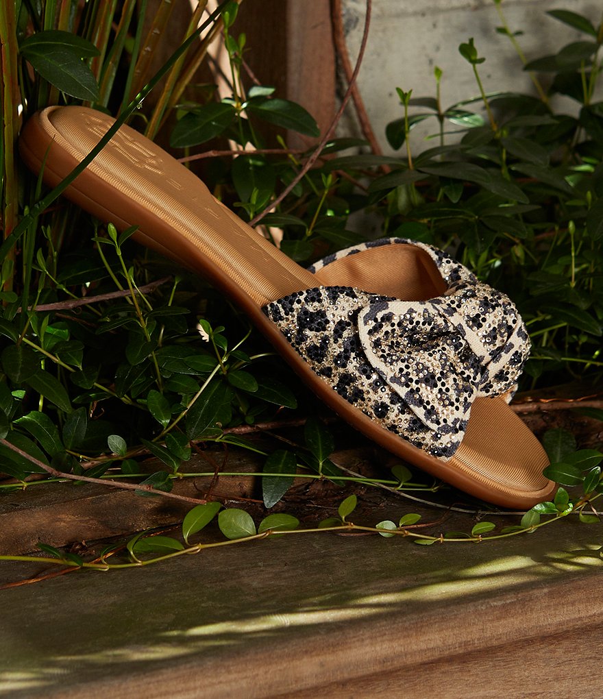 Alex Marie Hamala Rhinestone Knotted Slide Sandals