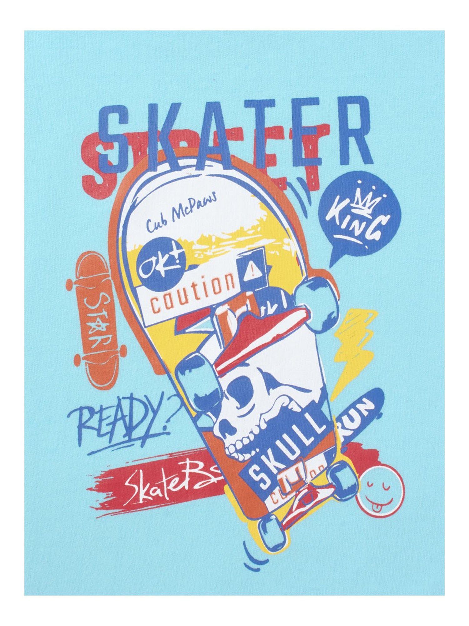 Cub McPaws Kids Blue Printed Sweatshirt