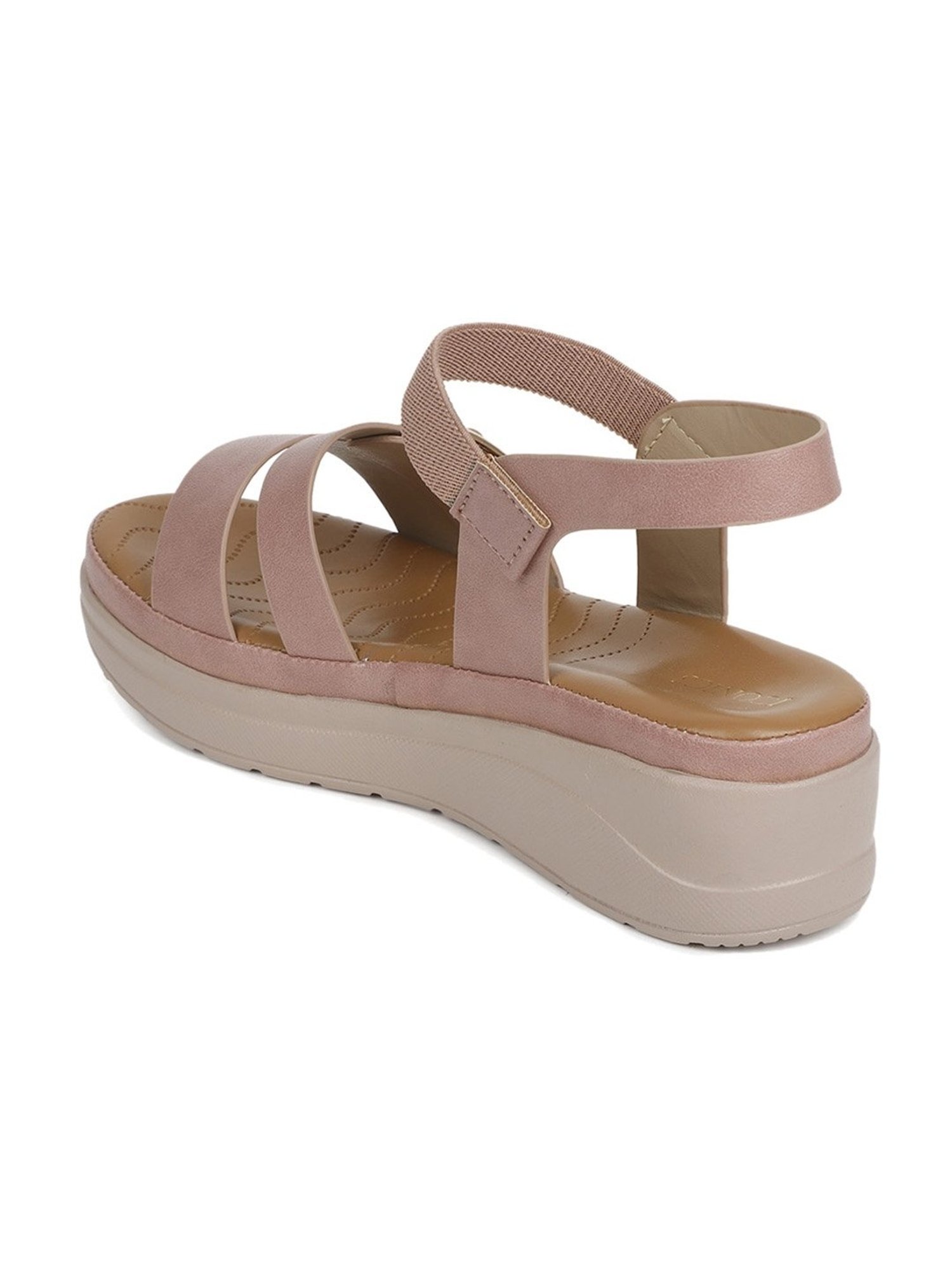 Iconics Women's Peach Ankle Strap Wedges