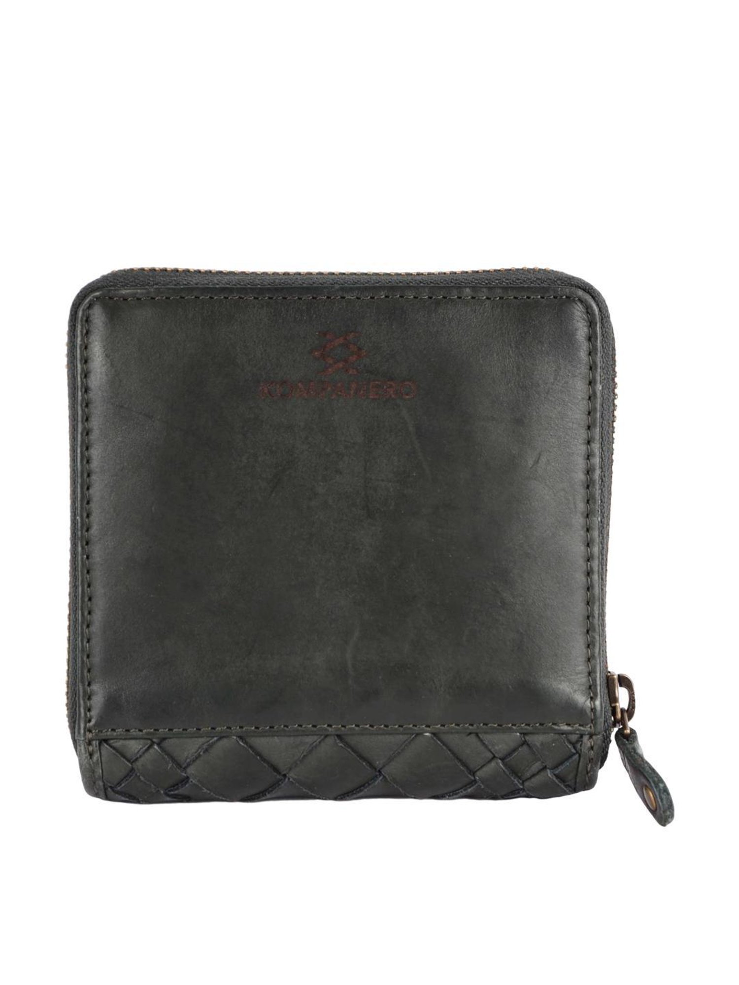 KOMPANERO MARQUIS Green Textured Zip Around Wallet for Women