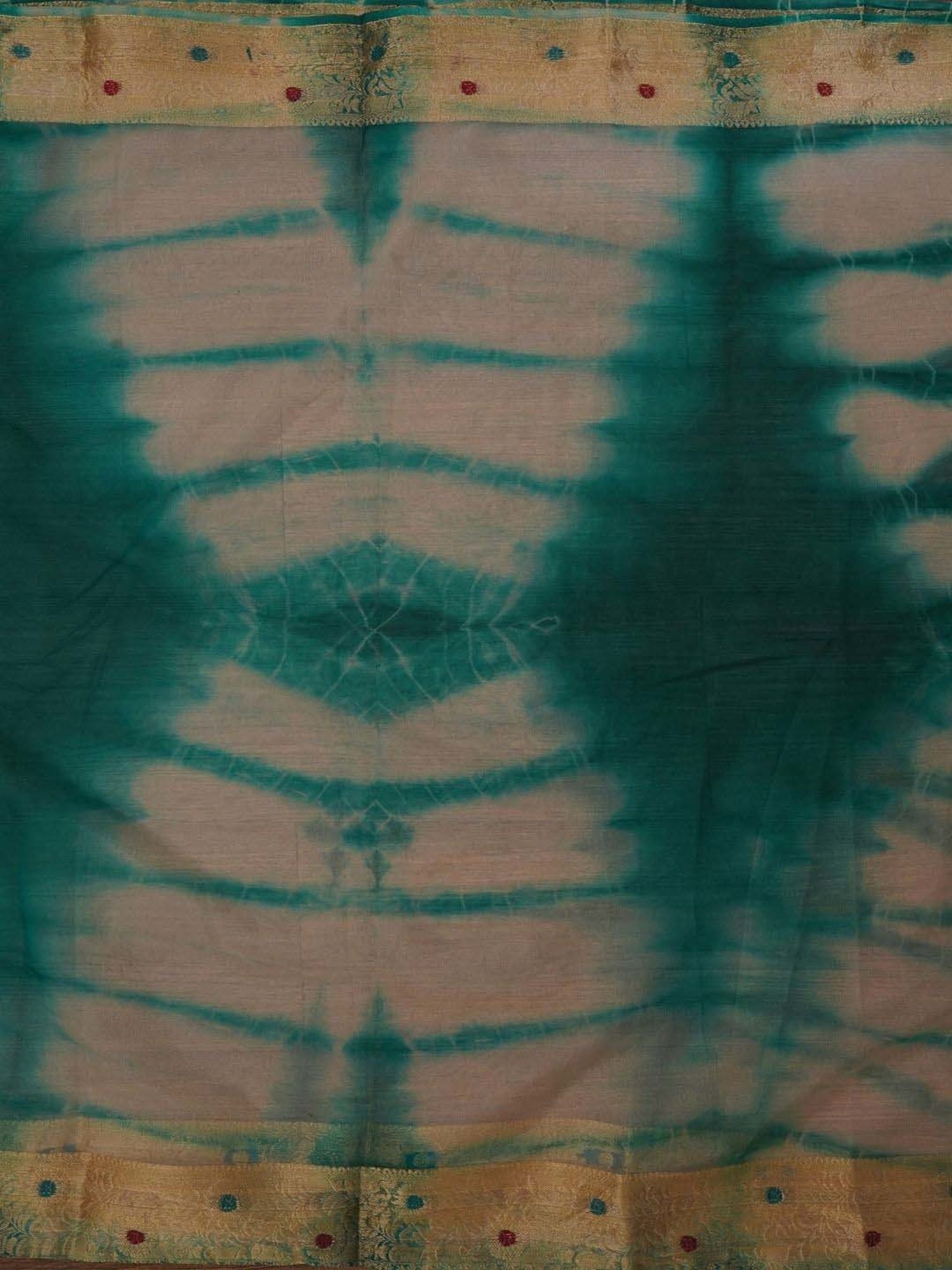 Jaipur Kurti Peach & Green Embellished Unstitched Dress Material