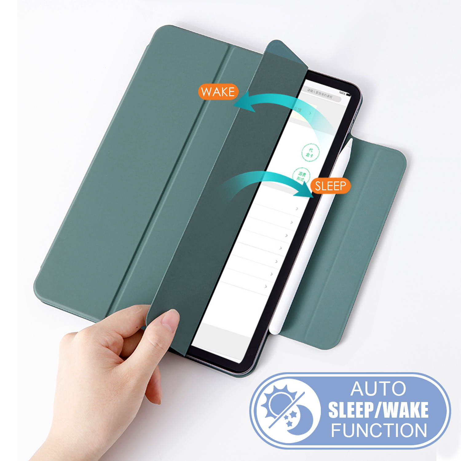 Case for New iPad Air 4 10.9 Inch 2020 4th Generation with Pencil Holder Smart Protective Stand Cover with Auto Sleep Wake