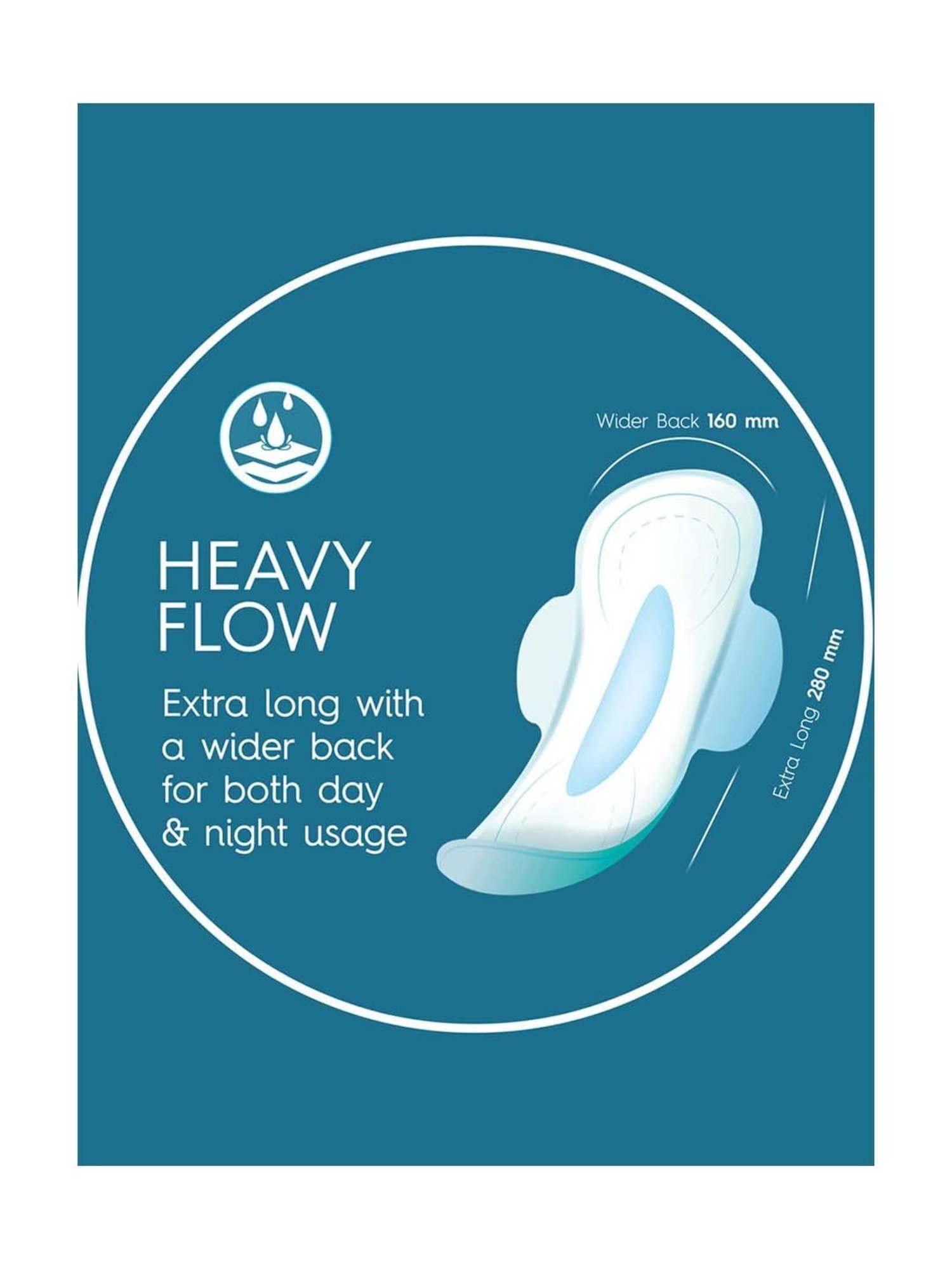 Clovia Botaniqa Gal Pal Sanitary 10 Pads XL for Heavy Flow - 280 mm