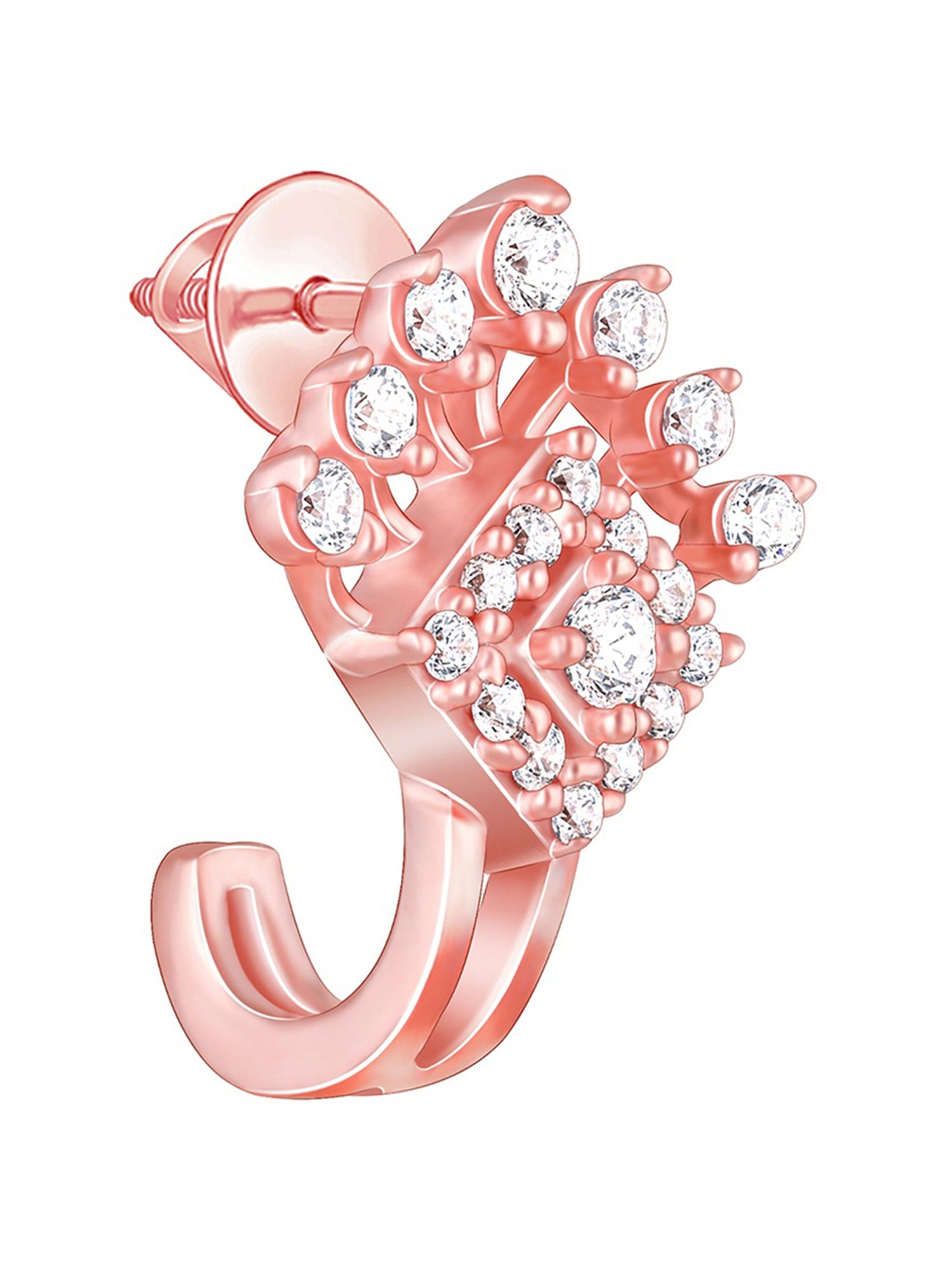 GIVA 92.5 Sterling Silver Rose Gold Twilight Twinkle Hoop Earrings