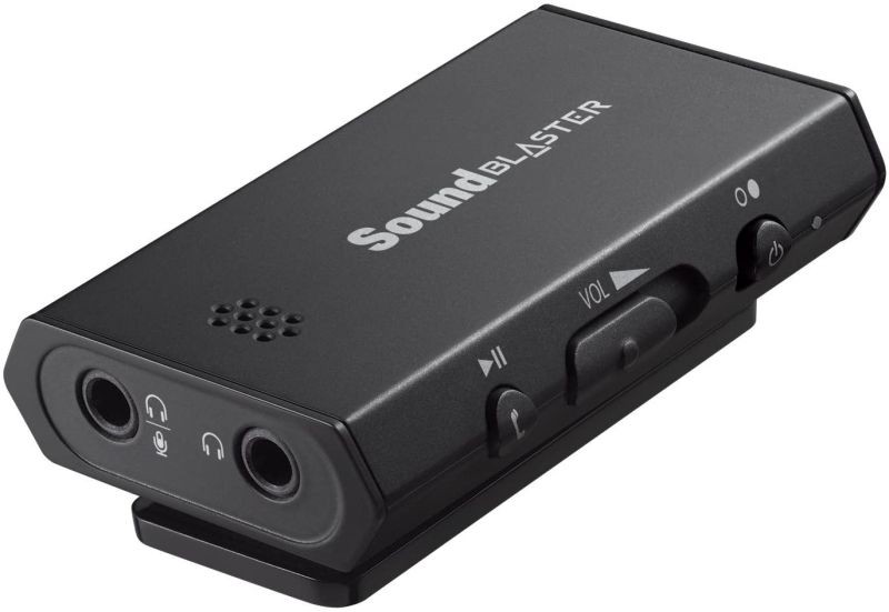 Creative Sound Blaster E1 Portable Headphone Amplifier with Integrated Mic and Dual Headphone Jacks for PC and Smartphones