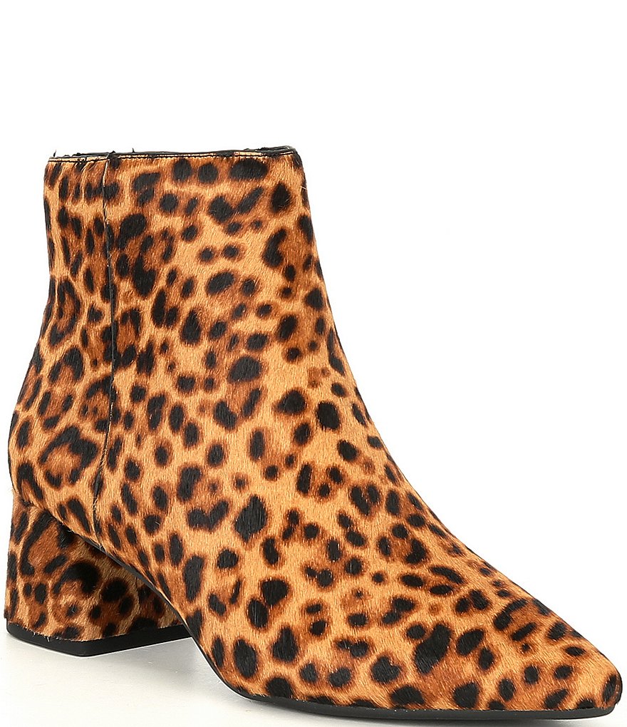 Alex Marie Tionna Leopard Haircalf Block Heel Booties