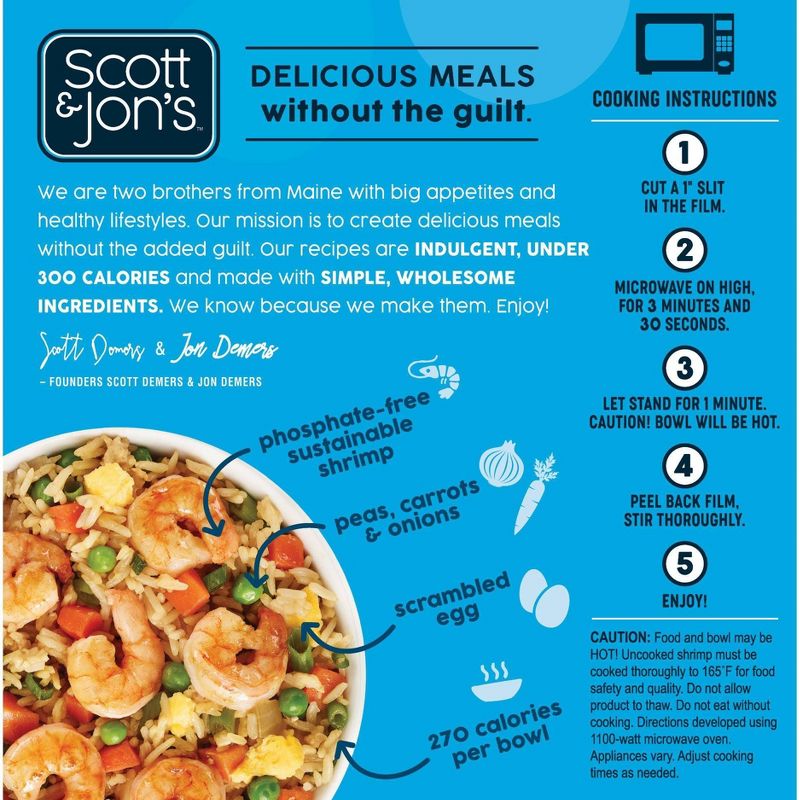 Scott & Jon's Frozen Shrimp Fried Rice Bowl - 8oz