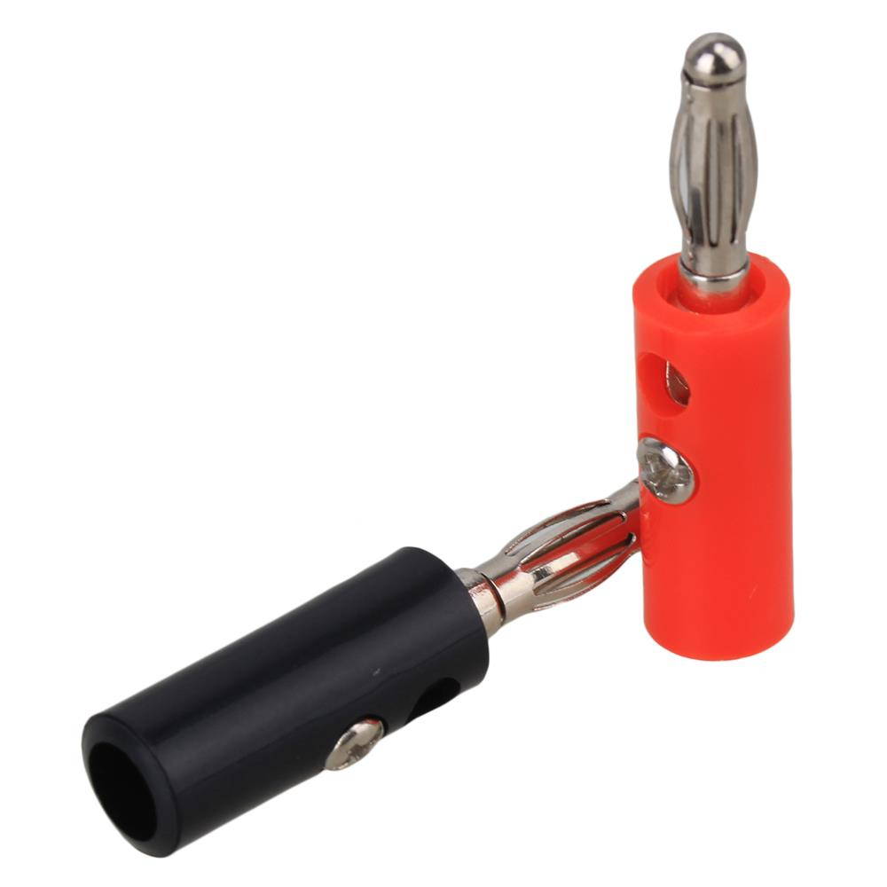 40pcs Nickel Plated 4mm Lantern Banana Plug Male For Multimeter Probe Black+Red