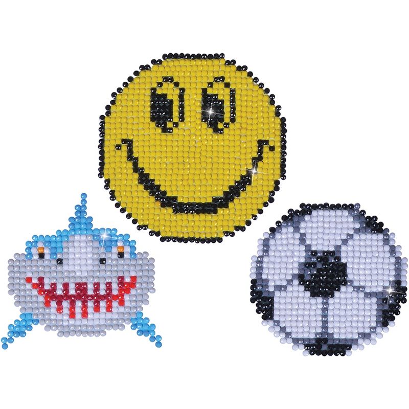Diamond Dotz Diamond Magnets Facet Art Kit-Assorted Smile 3/Pkg