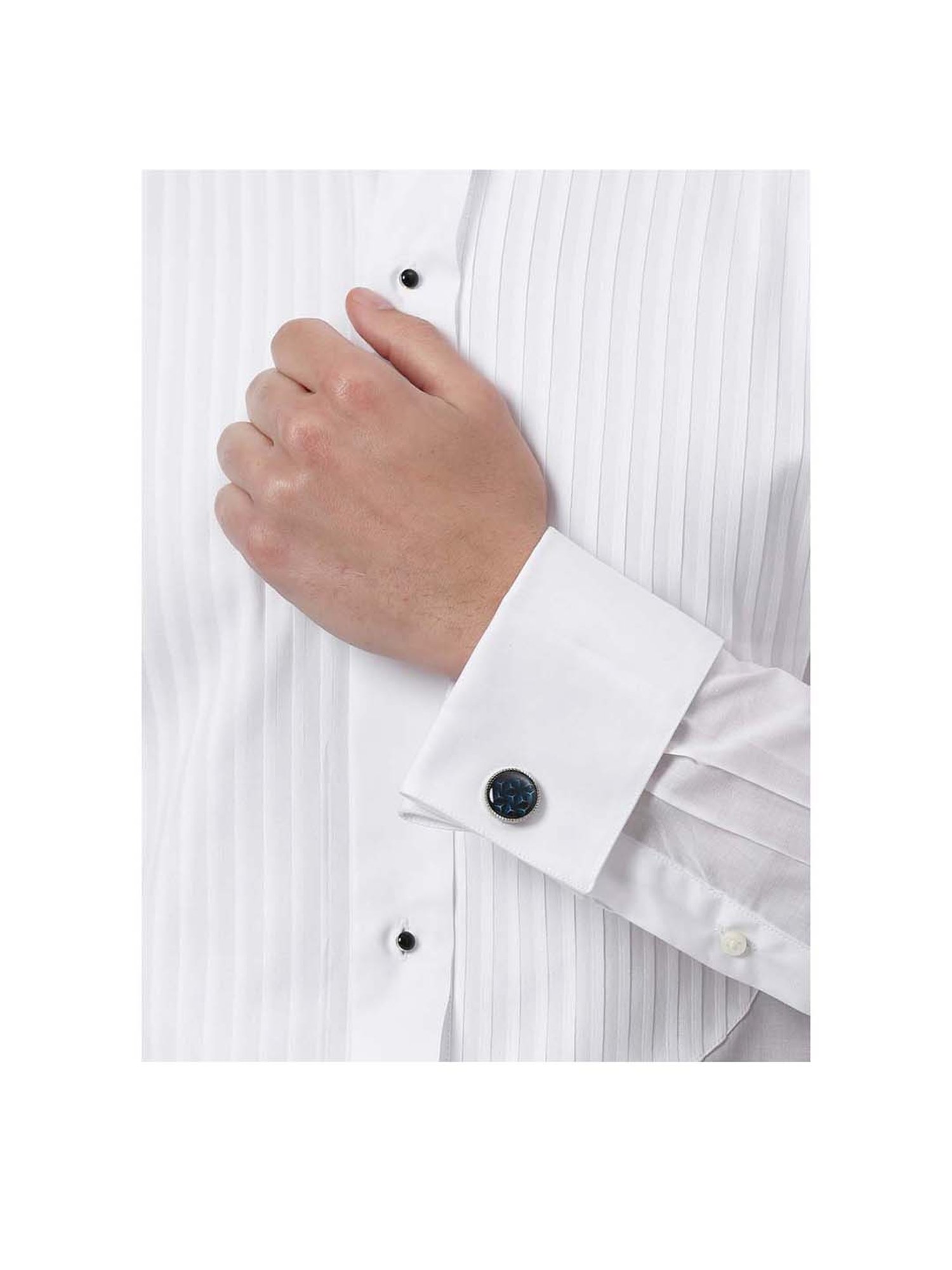 Tossido Blue Printed Cufflinks