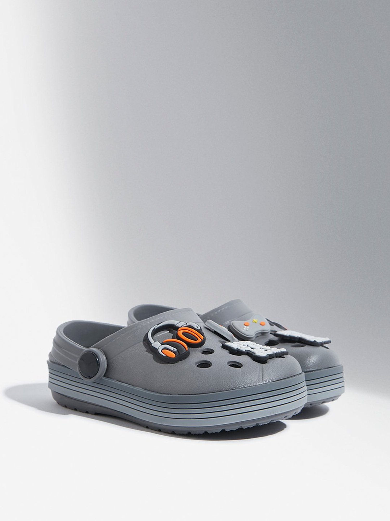 Yellow by Westside Grey Applique-Detailed Clogs