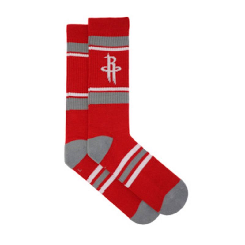 NBA Houston Rockets Stripe Crew Socks - L