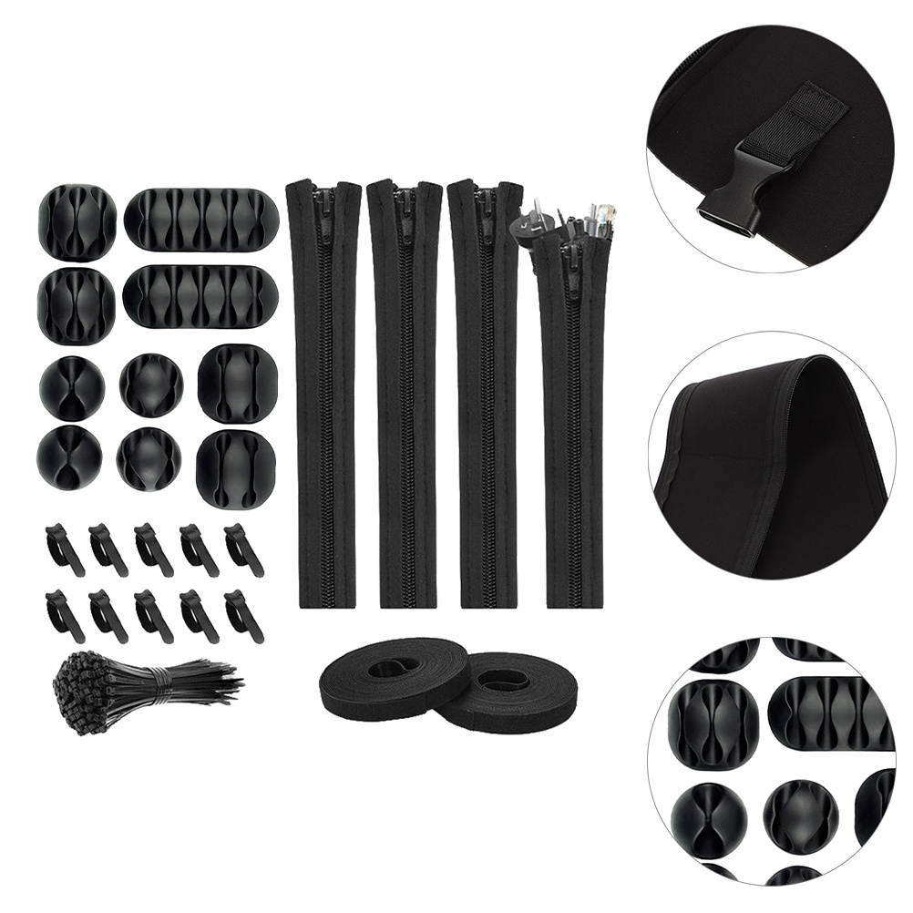 126pcs Durable Multifunction Useful Cable Holder Kit Cable Management Kit Cord Holder Set