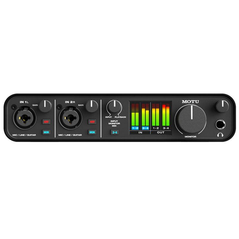 Motu M4 4x4 USB Audio Interface with MXL 770 Cardioid Microphone (Black), HPC-A30 Studio Monitor Headphones & XLR Cable Bundle