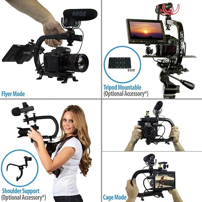 Scorpion EX Handheld Camera Stabilizer with Threaded Feet Professional Steadyfor most Cameras Camcorders Mobile Phones and Action Sports Cams Mounting Accessories Included Black