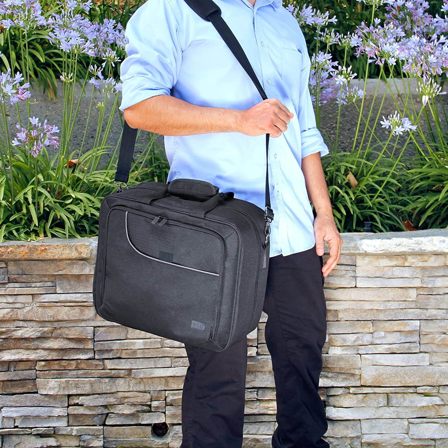 USA GEAR Video Projector Case, Large Carry Case for Projectors - Compatible with DBPOWER, ViewSonic PJD5134, Dr. J HI-04, and More - Scratch-Resistant, Shoulder Strap and Customizable Dividers (Black)