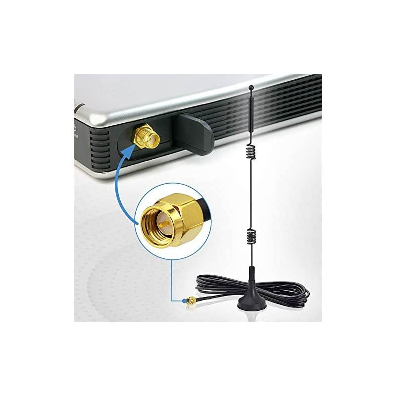 Dual Band WiFi 24GHz 5GHz 58GHz 9dBi Magnetic Base SMA Male Antenna 2Pack for Wireless Vedio Security Camera Surveillance Recorder Truck Trailer Rear View Backup Camera Reversing Monitor