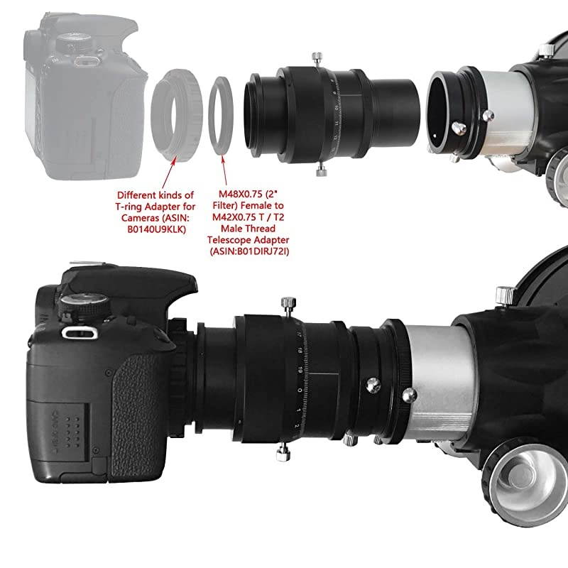 1.25" High Precision Double Helical Focuser with 0.05mm Scale for Telescope Lenses/Finder & Guidescope