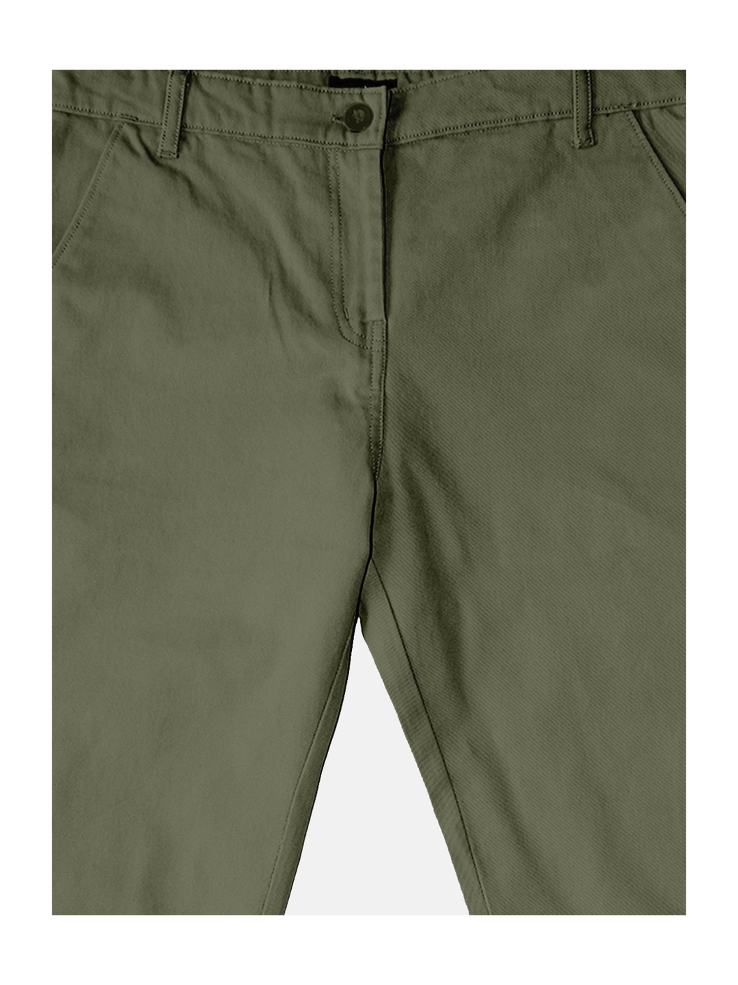 Kiddopanti Boys Olive Solid Pants