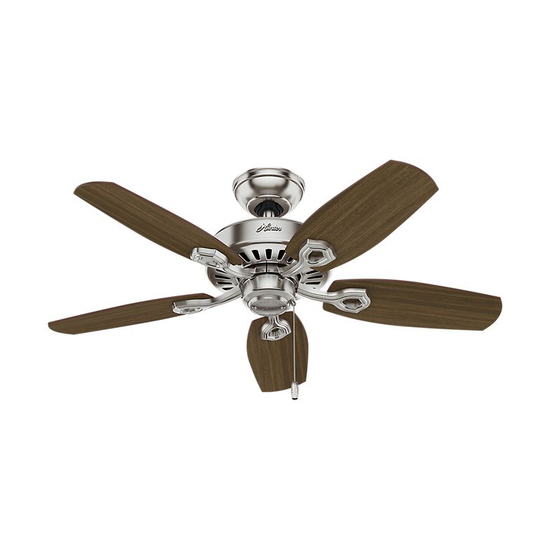 42" LED Builder Ceiling Fan (Includes Energy Efficient Light Bulb) Nickel - Hunter