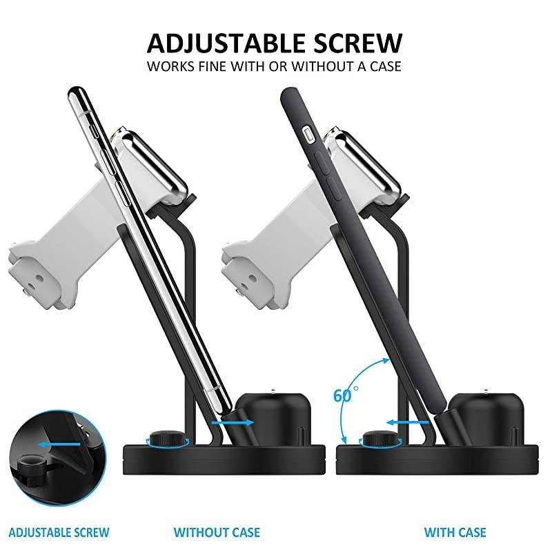 3 in 1 Charging Stand Compatible with iWatch Series 54321 AirPods and iPhone XsX MaxXRX88Plus77 Plus 6S 6S PlusOriginal Charger amp Cables Required Black