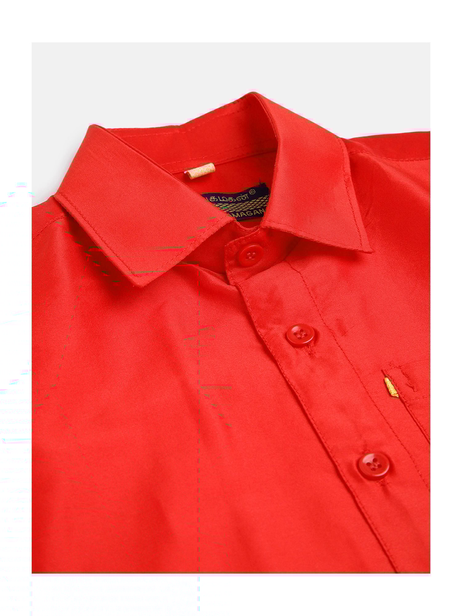 THANGAMAGAN Kids Red Solid Shirt