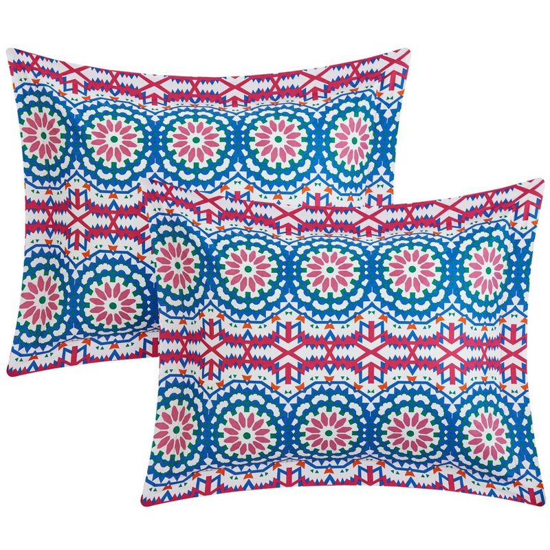 Chic Home Gavin 4 Piece Duvet Cover Set Bohemian Inspired Contemporary Geometric Pattern Backing Zipper Closure Decorative Shams Pillow Fuchsia - Full