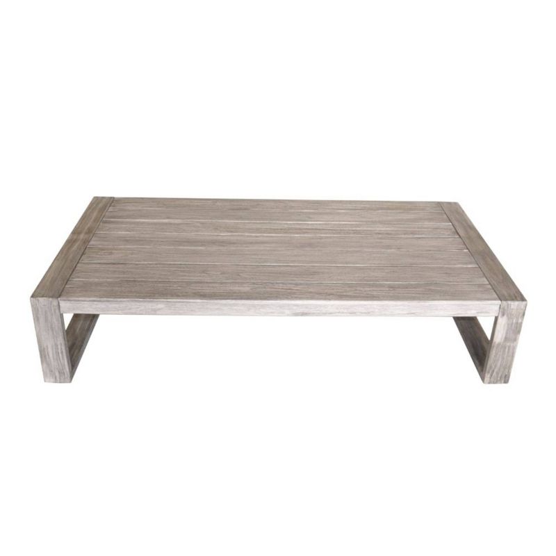 Teak Modern North Shore Outdoor Coffee Table - Driftwood Gray - Courtyard Casual