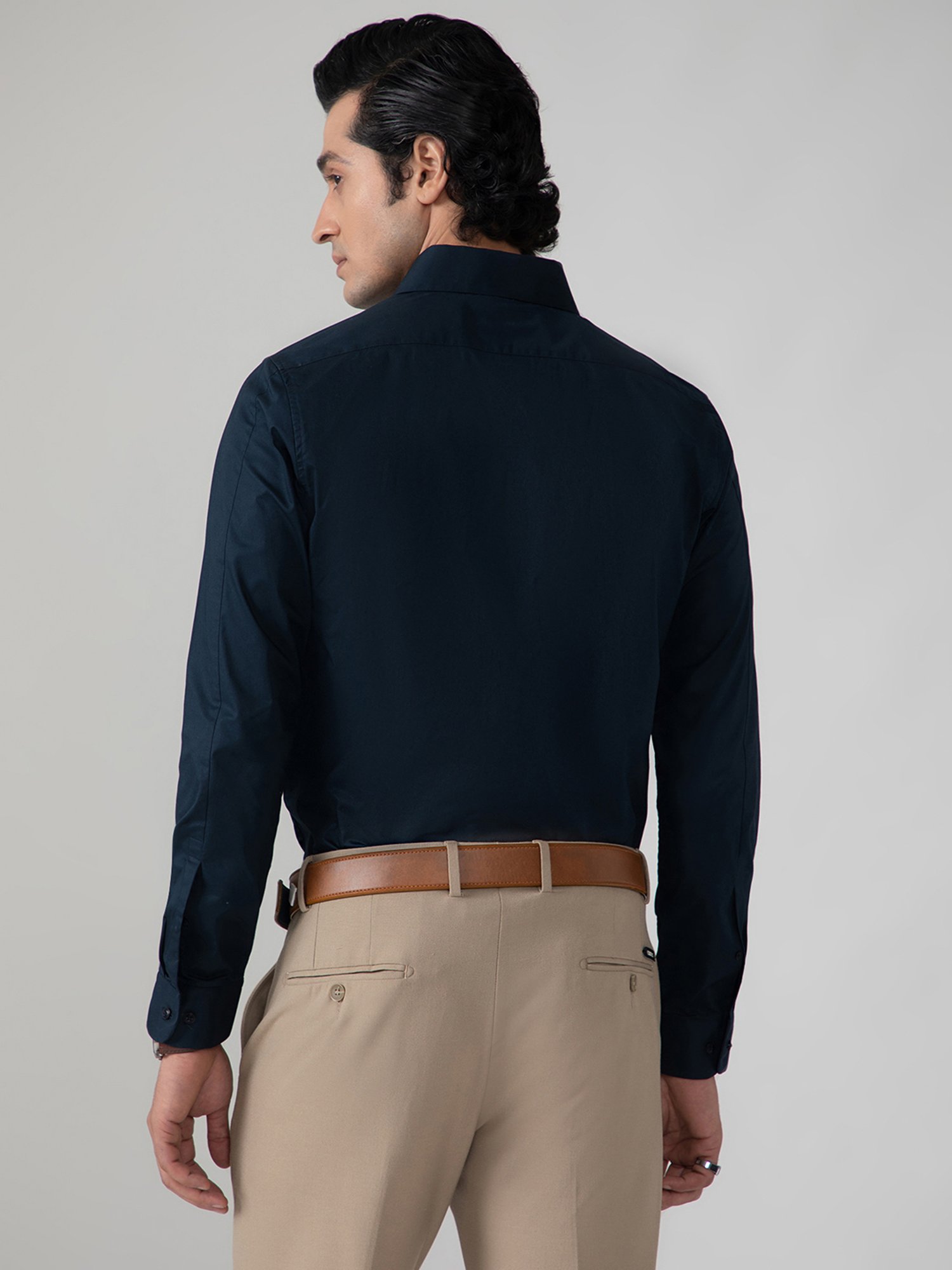 SUBTRACT Navy Slim Fit Shirt