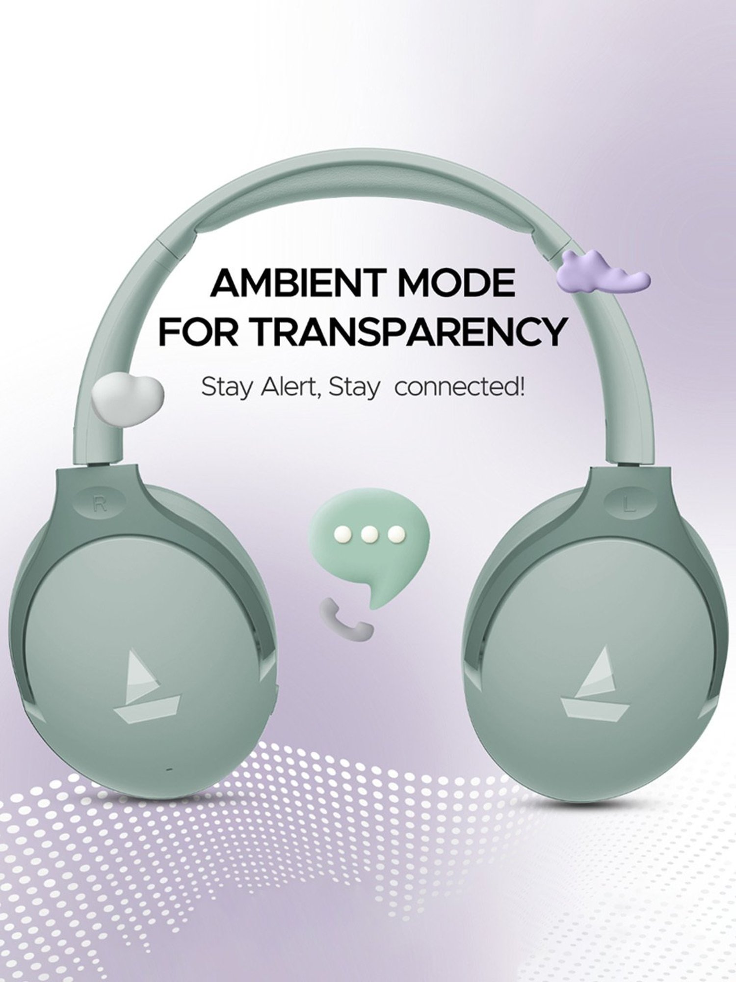 Boat Rockerz 551ANC Active Noise Cancellation Headphones with Upto 100H Playtime (Saga Green)