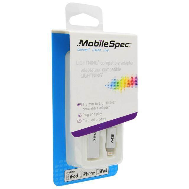 MOBILESPEC MBS12551 Audio Adapter,3.5mm Audio Cable,White