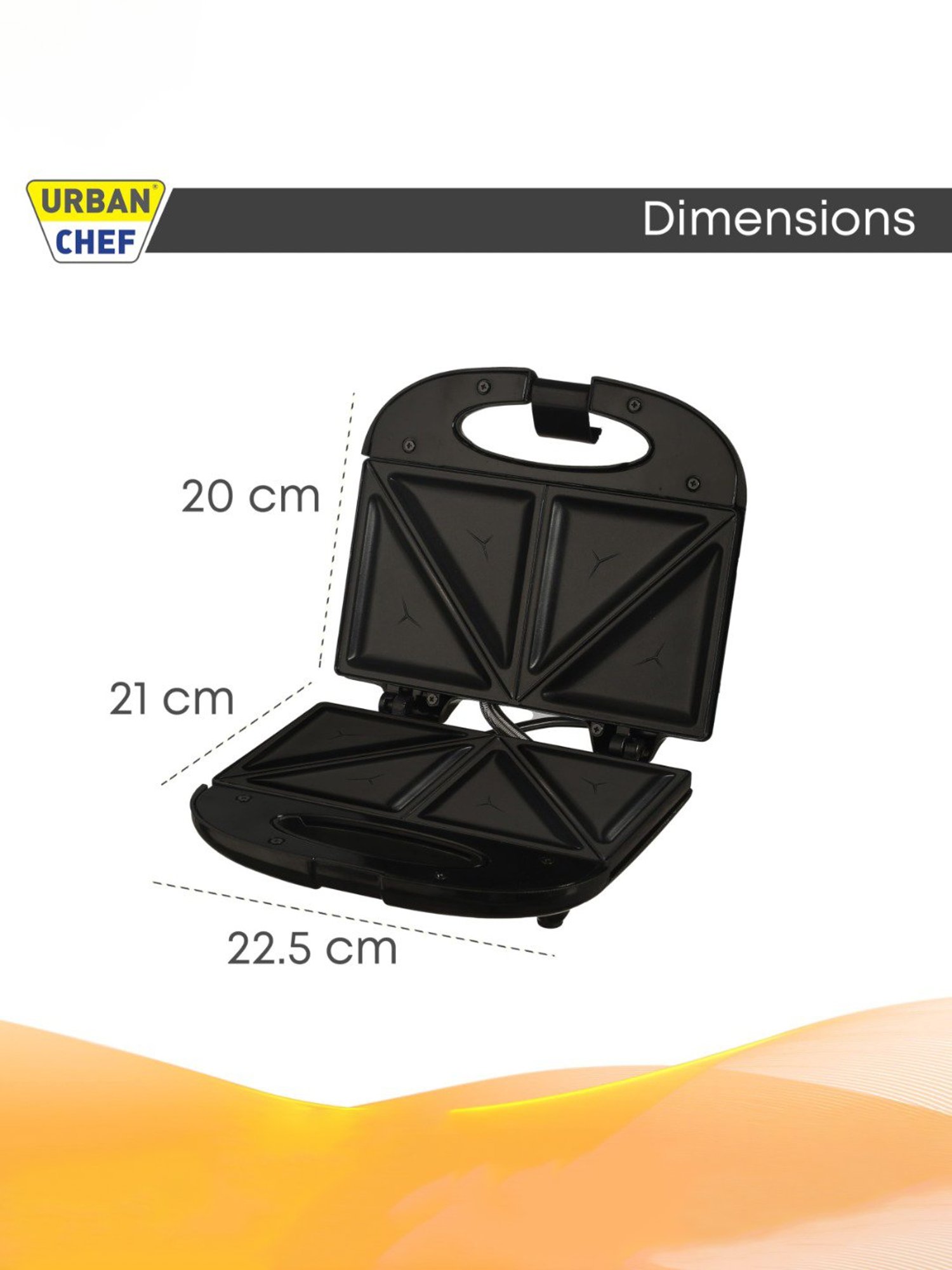 Borosil Sandwich Maker 700W Non Stick Coating (Black)