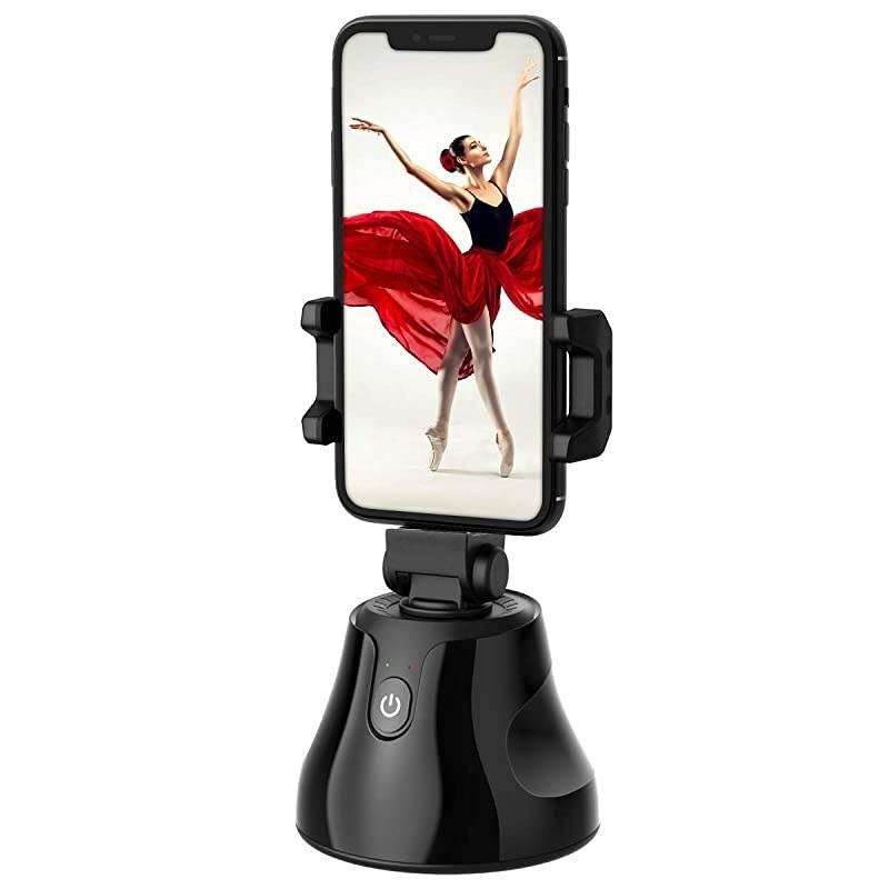 Smart Tracking Holder  360&deg;Rotation Auto FaceObject Tracking Holder Intelligent Follow Portable Smart Selfie Stick VideoVlog Shooting Robot Cameraman for iPhoneAndroid Phone Black
