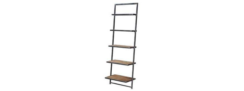 72.25" Laredo 5 Tier Ladder Bookcase/shelf Natural/Antique Black - Breighton Home