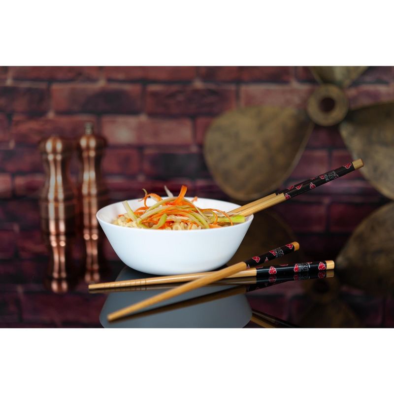 Just Funky Naruto: Shippuden Akatsuki Red Rain Cloud Bamboo Chopsticks | Includes 2 Sets