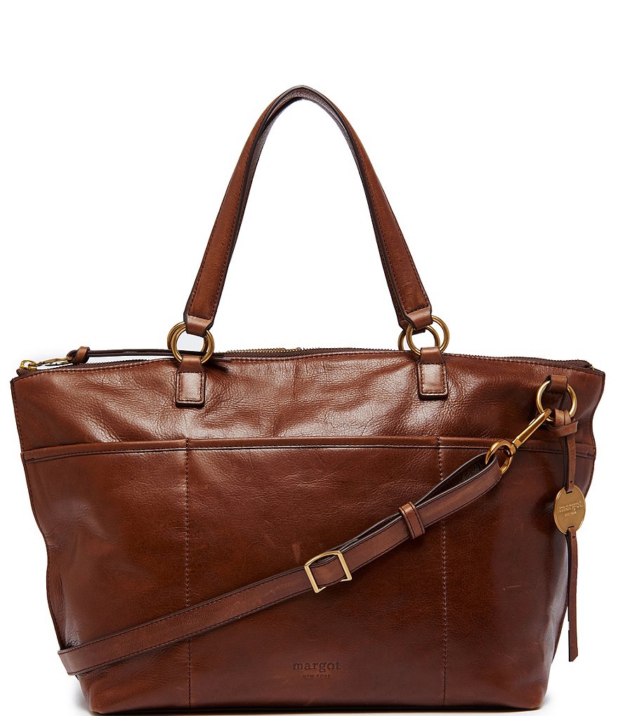Margot Antique Leather Top Zip Satchel Bag